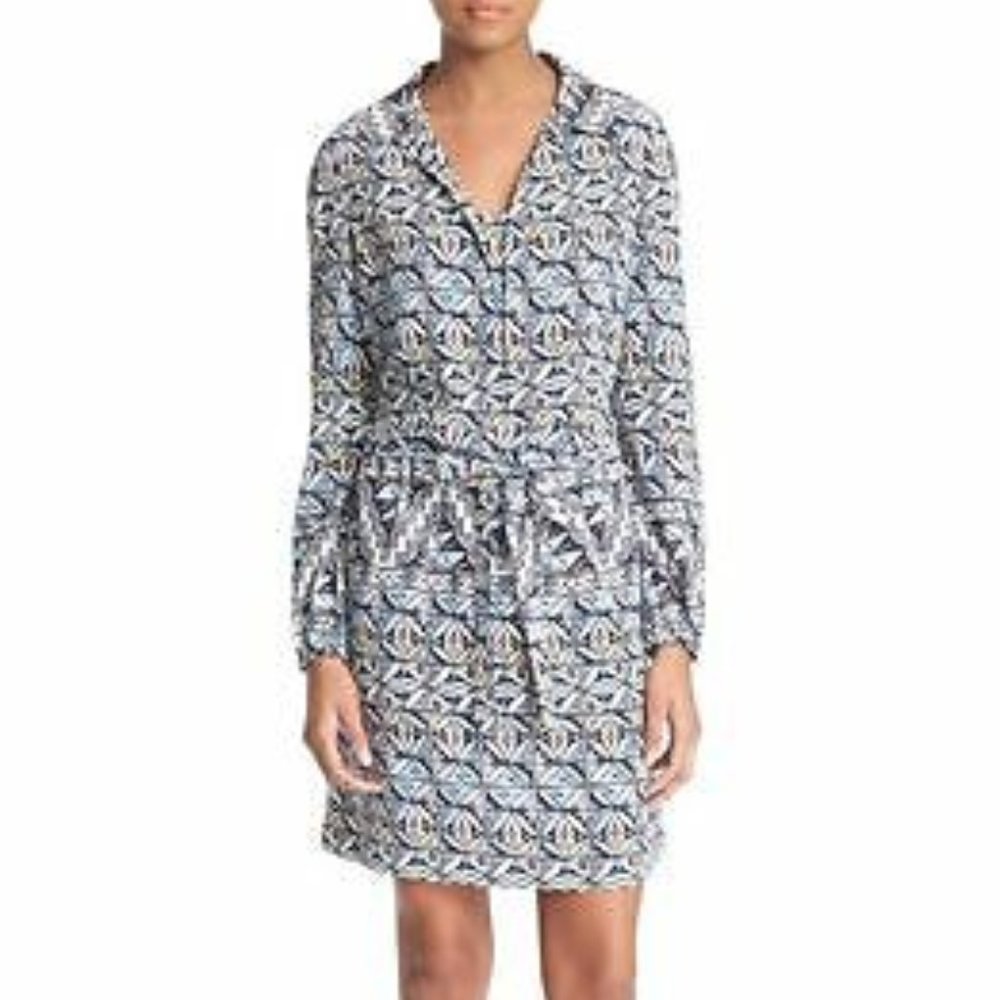 Tory Burch Geo Silk Riviera Acoma Shirt dress